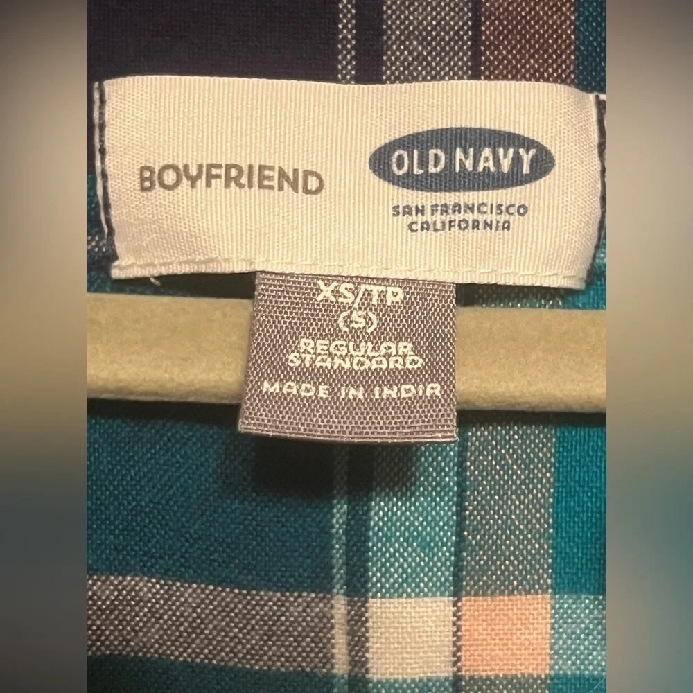 Old Navy Kids Plaid Shirt - Blue and Teal